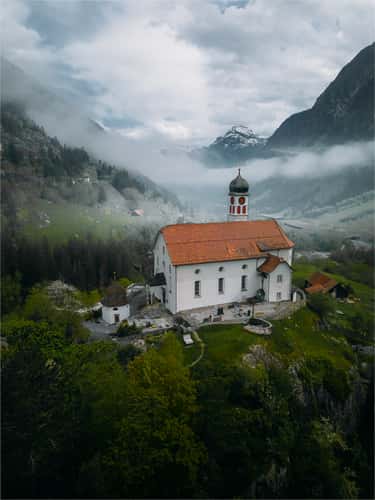 Wassen Church (Drone)