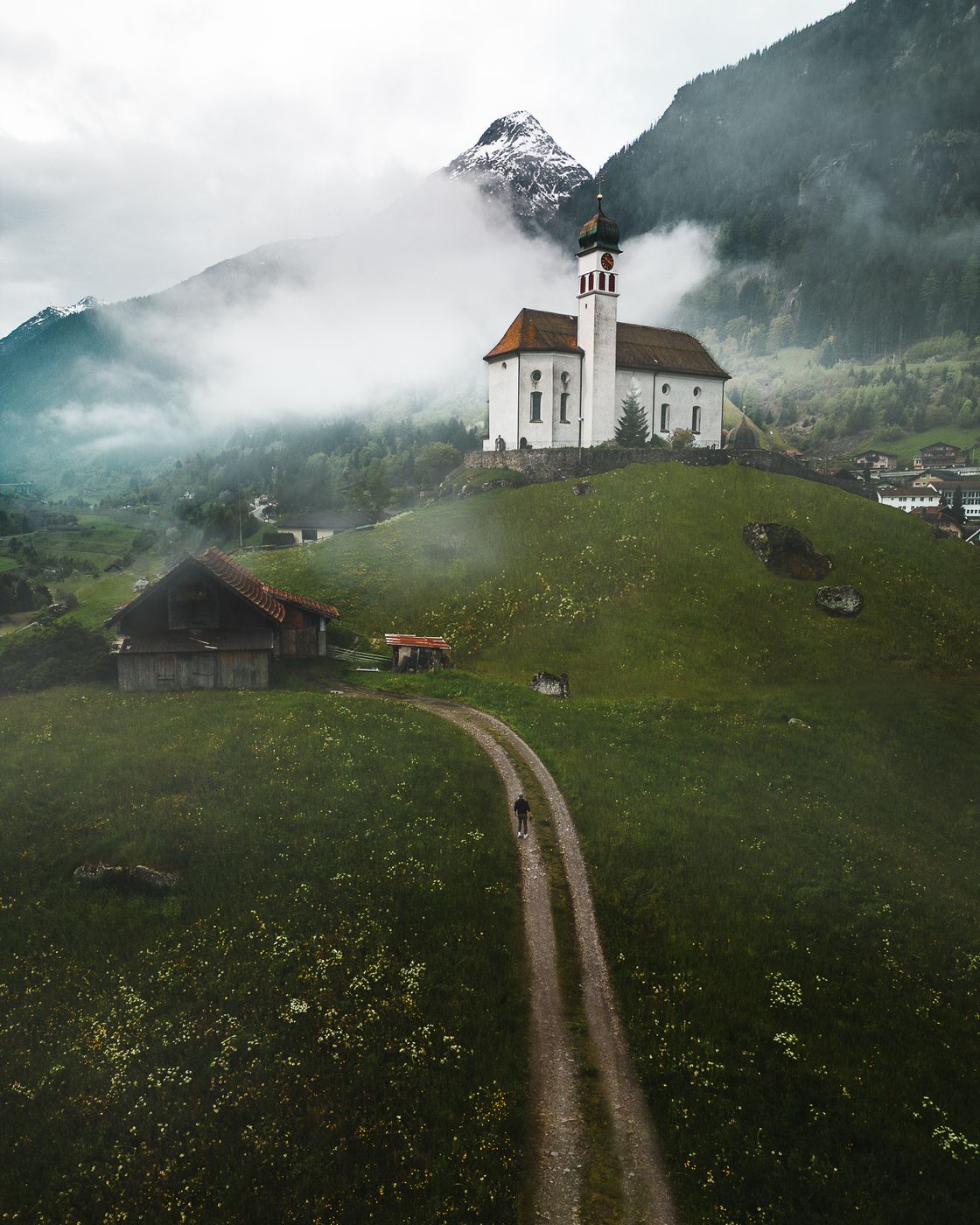 Wassen Church (Drone), Switzerland
