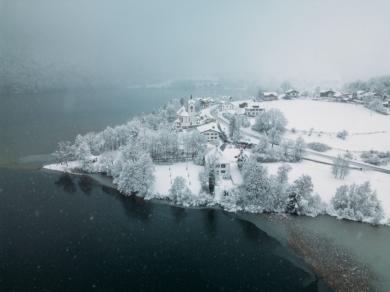 Weißensee Panoramic view (Drone), Germany