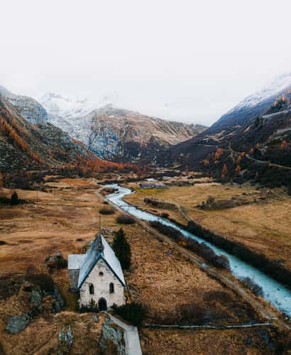 Anglican Church Gletsch (Drone)