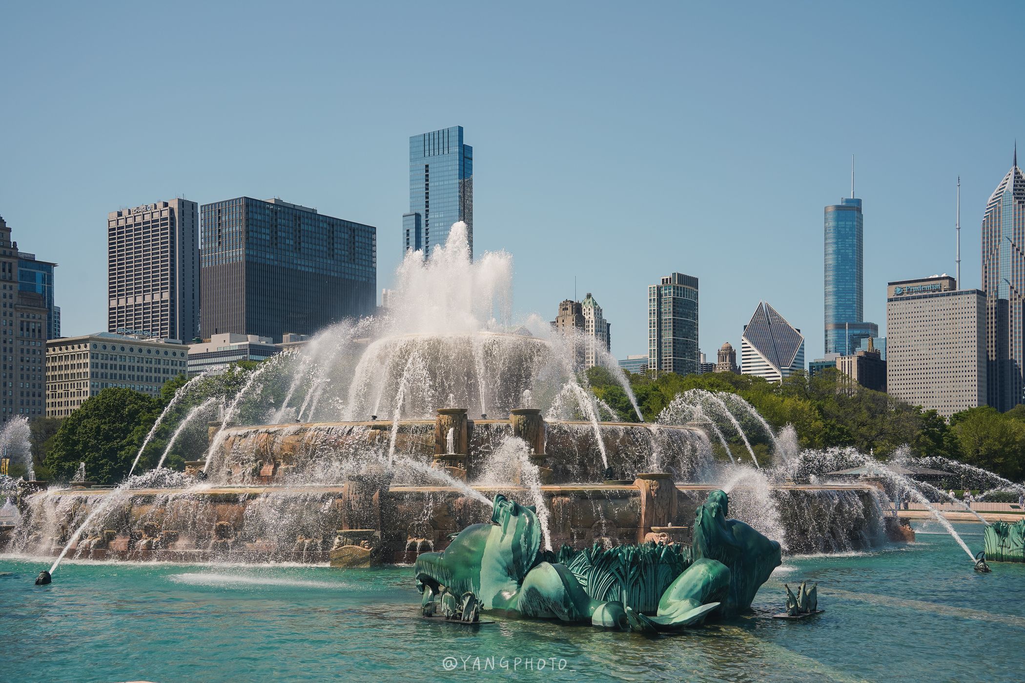 Buckingham Fountain Skyline, Chicago, USA