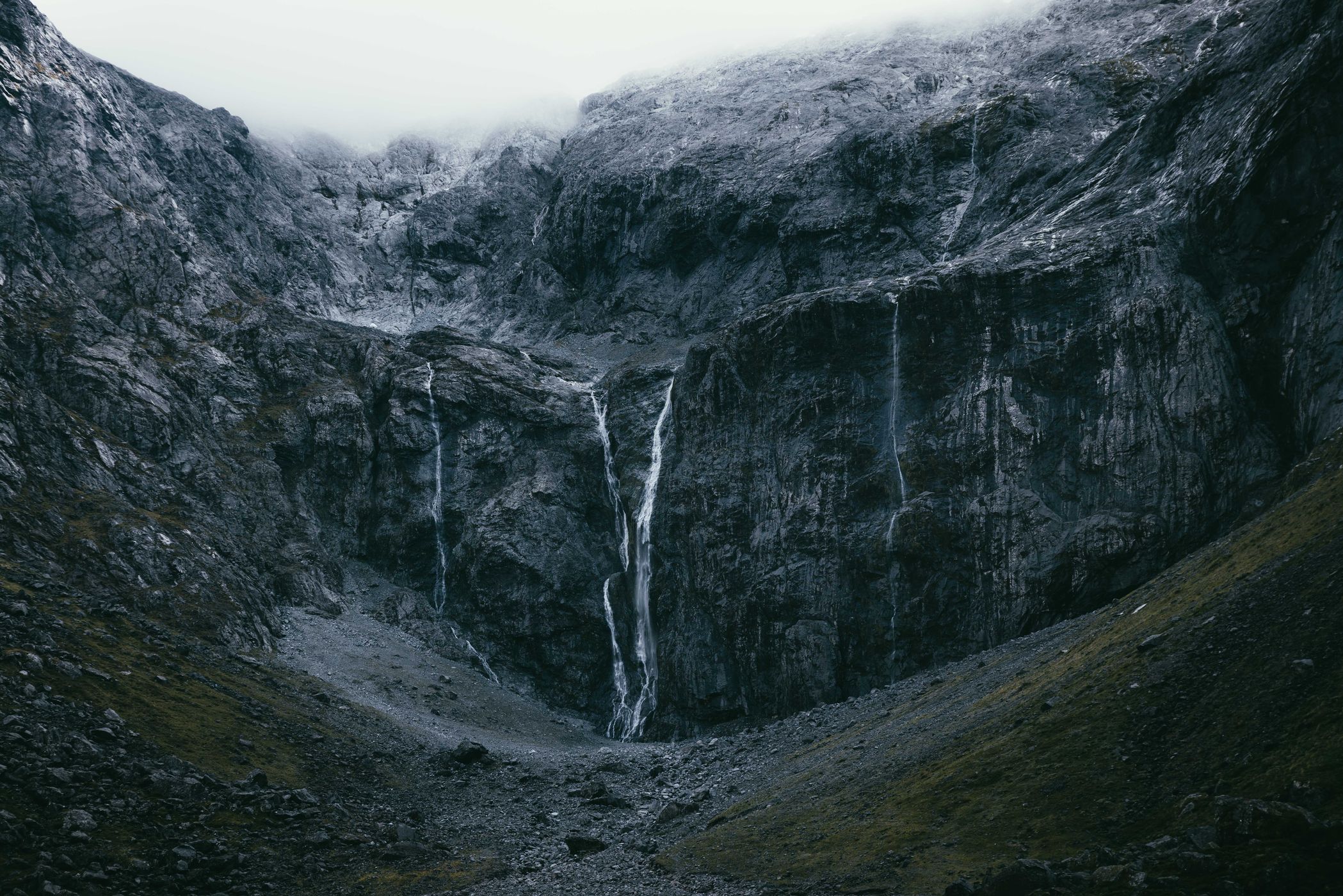 Cleddau Valley Vistas Waterfalls, Fiordland National Park, New Zealand
