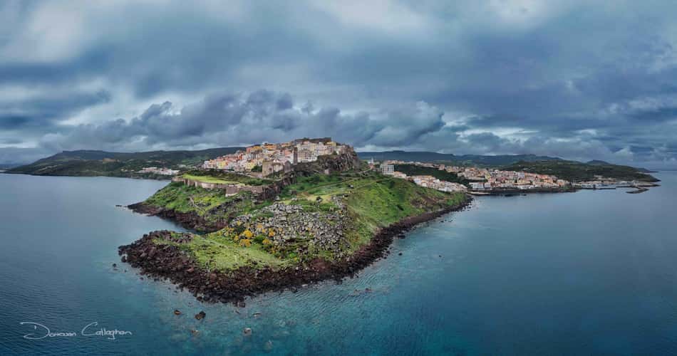 Drone view Castelsardo, Sardinia