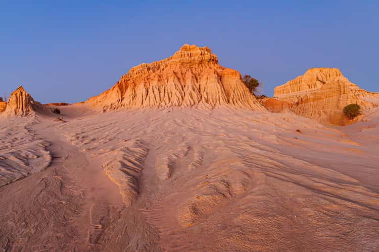 Eroded ancient sand dunes. Lake Mungo.