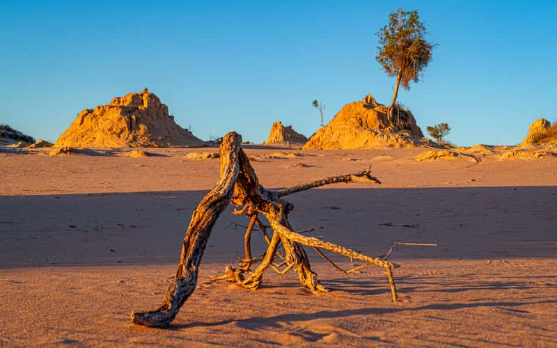 Eroded ancient sand dunes. Lake Mungo.