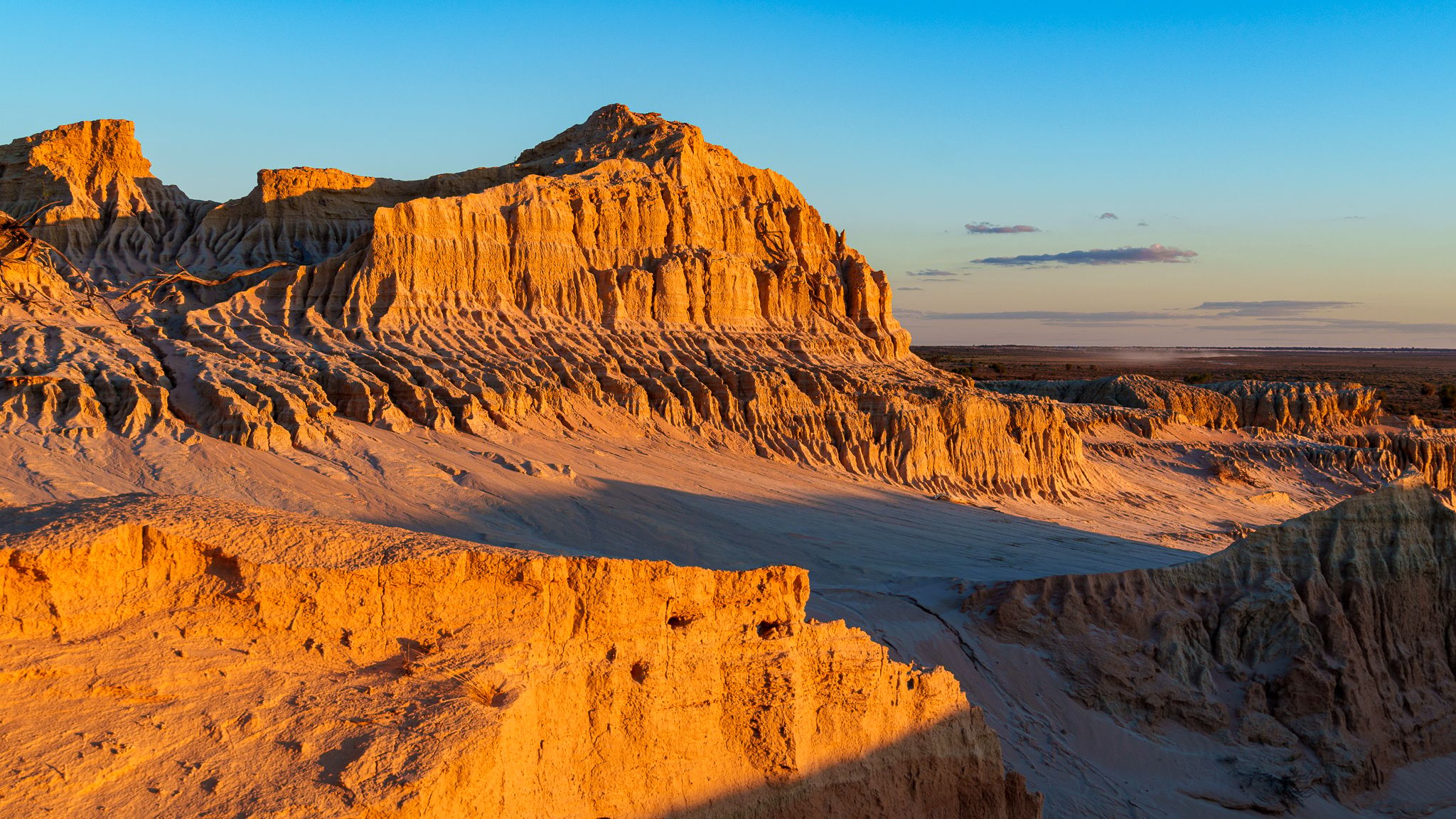 Eroded ancient sand dunes. Lake Mungo., Australia