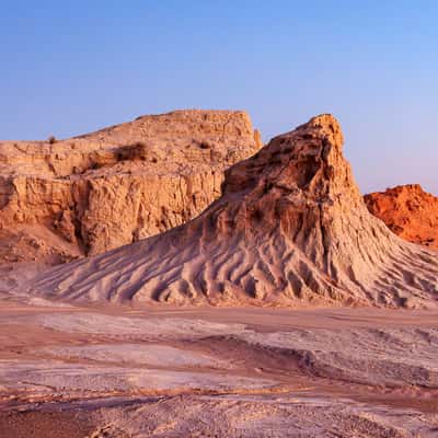 Eroded ancient sand dunes. Lake Mungo., Australia
