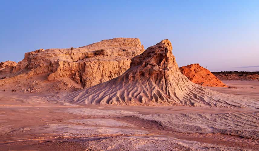 Eroded ancient sand dunes. Lake Mungo.