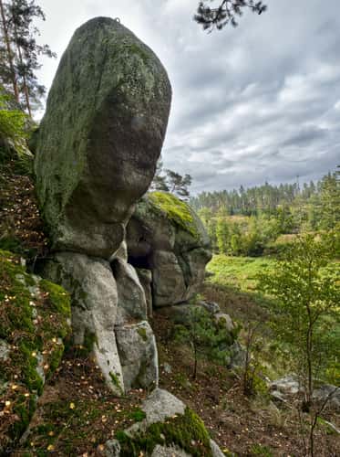 Fish stone and surrounding rocky valley