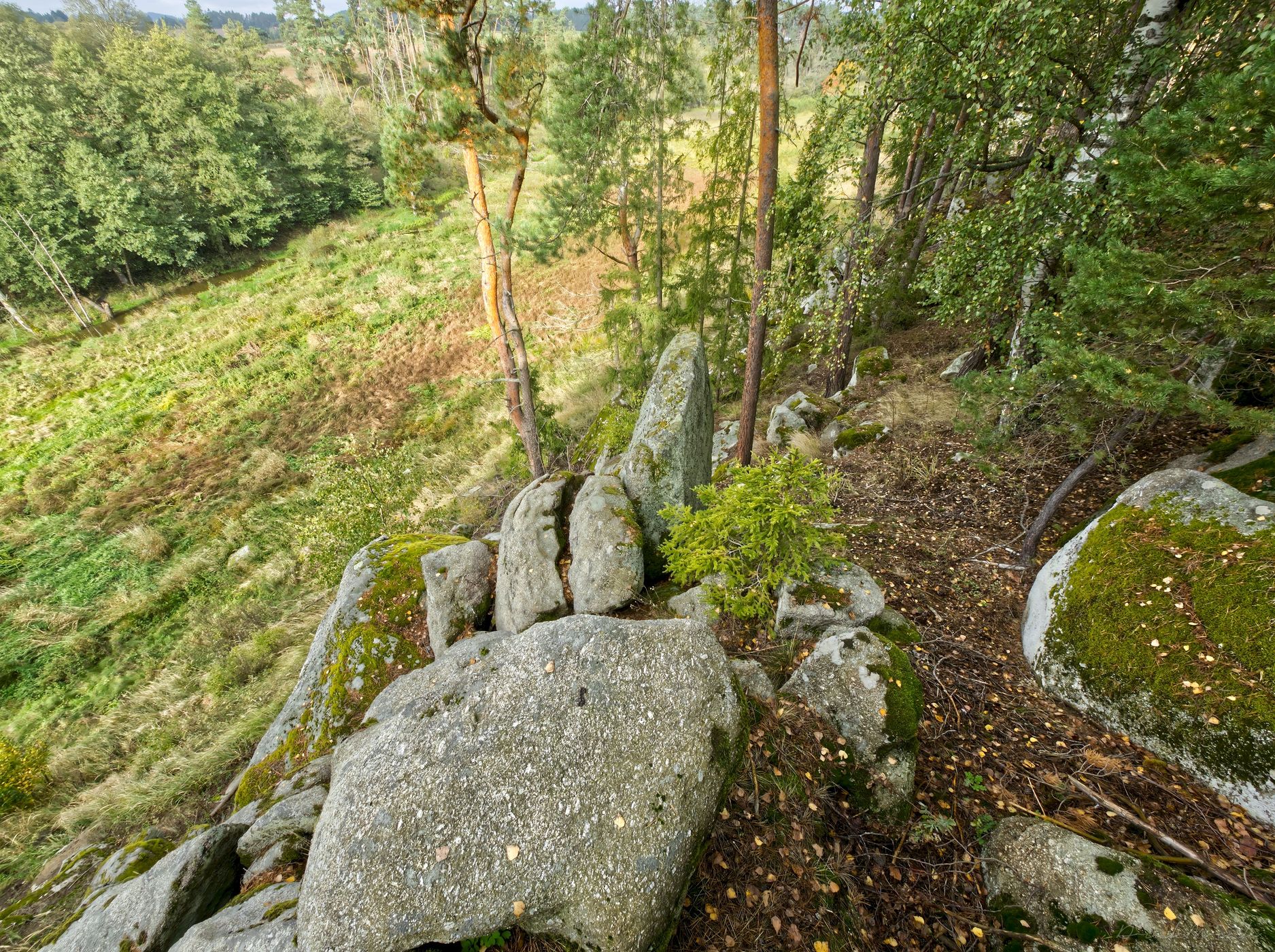 Fish stone and surrounding rocky valley, Czech Republic