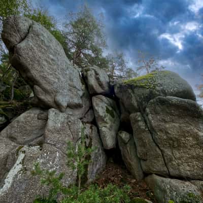 Fish stone and surrounding rocky valley, Czech Republic