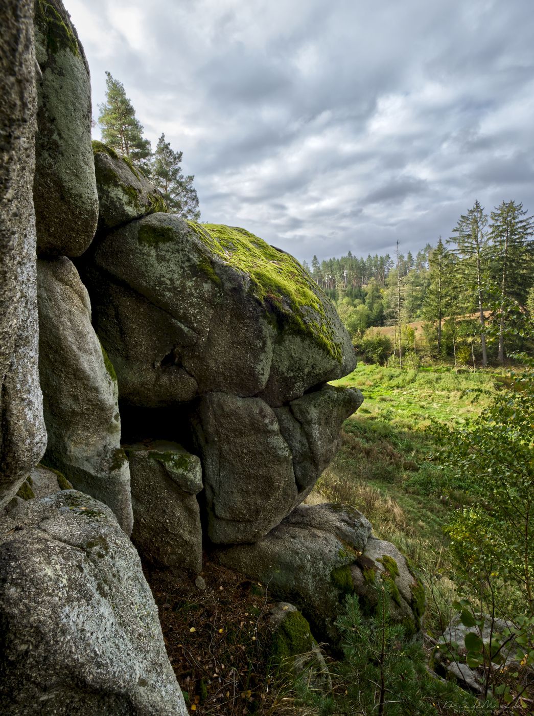 Fish stone and surrounding rocky valley, Czech Republic