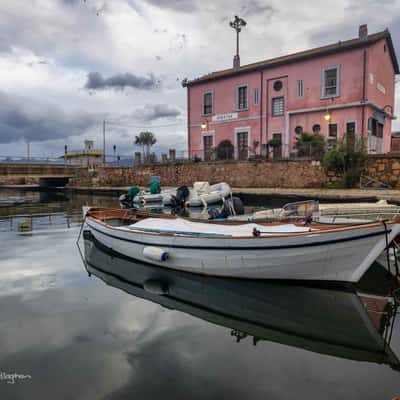 Fishing boat, Railway station, Arbatax, Italy