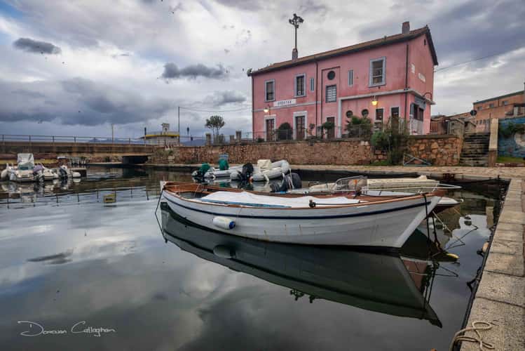 Fishing boat, Railway station, Arbatax