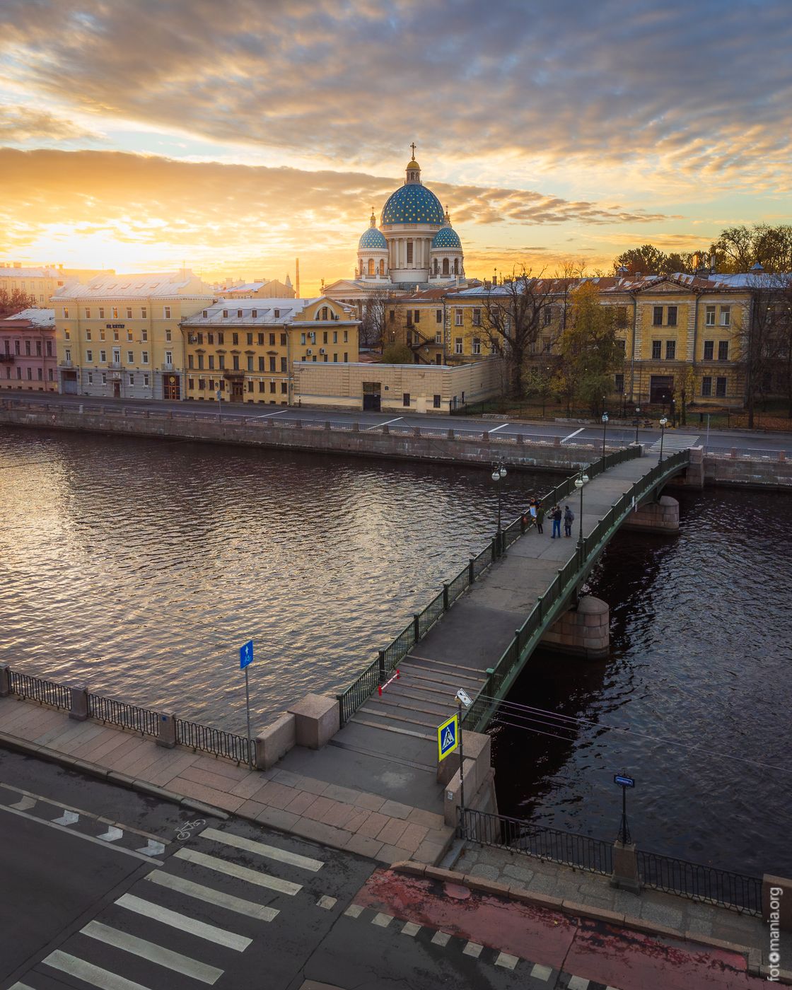 Fontanka river embarkment, Saint-Petersburg (drone), Russian Federation