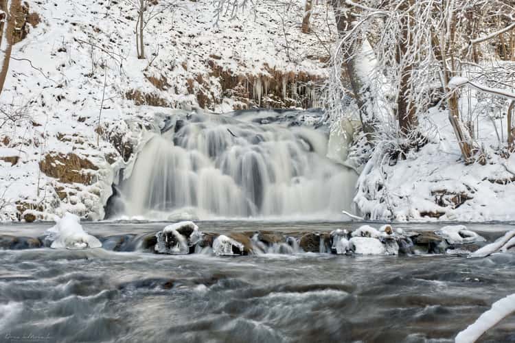Golden mill waterfall