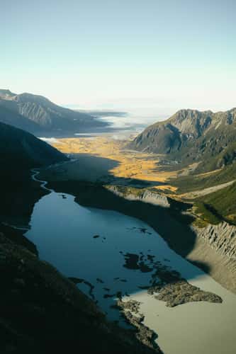 Hiking trail to Sefton Bivouac, Mount Cook National Park