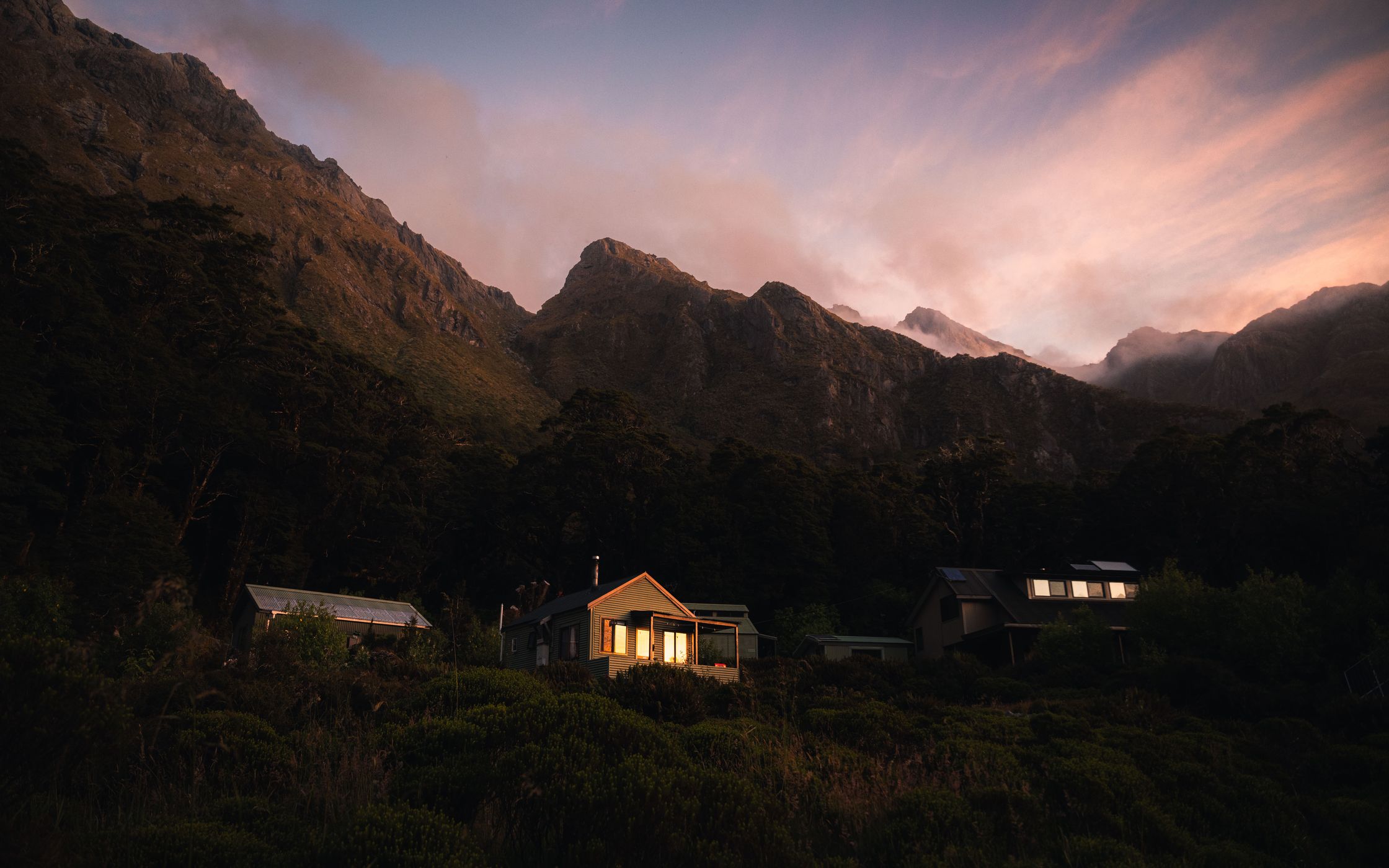 Lake Mackenzie Hut, Routeburn Track, Fiordland National Park, New Zealand