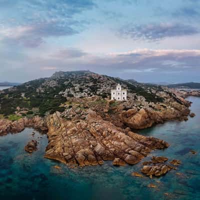 Lighthouse Faro di Punta Sardegna, Sardinia, Italy