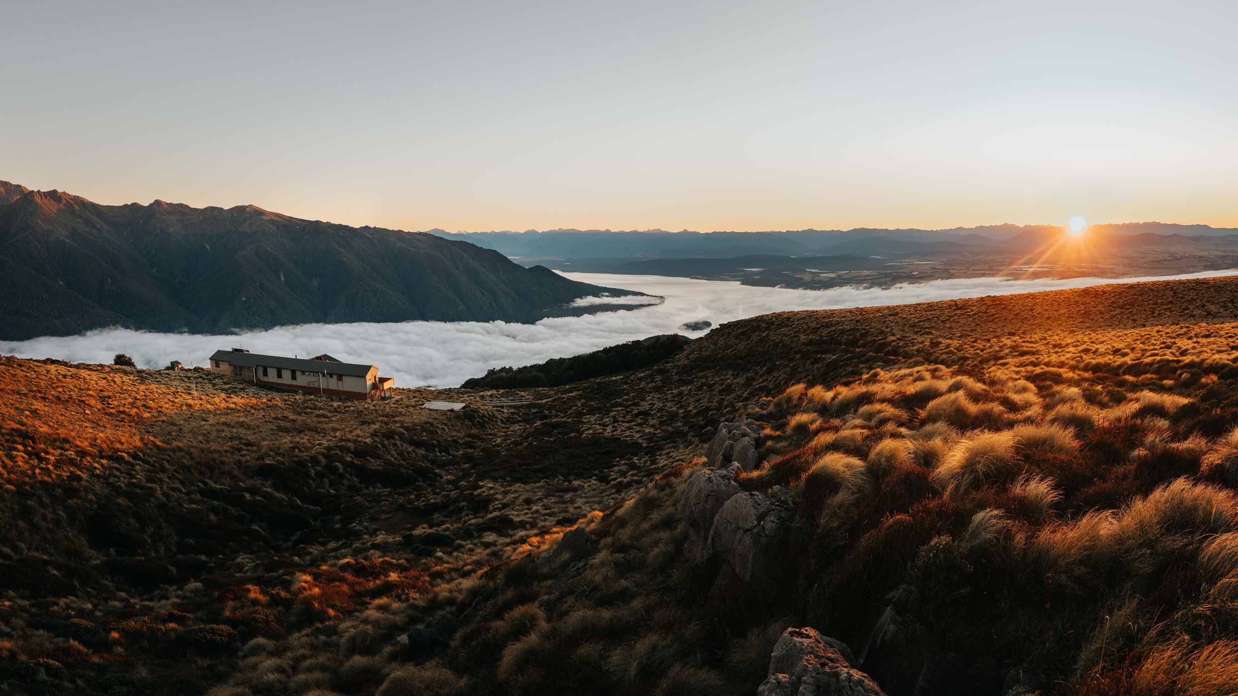 Luxmore Hut at Kepler Track, Fiordland National Park, New Zealand