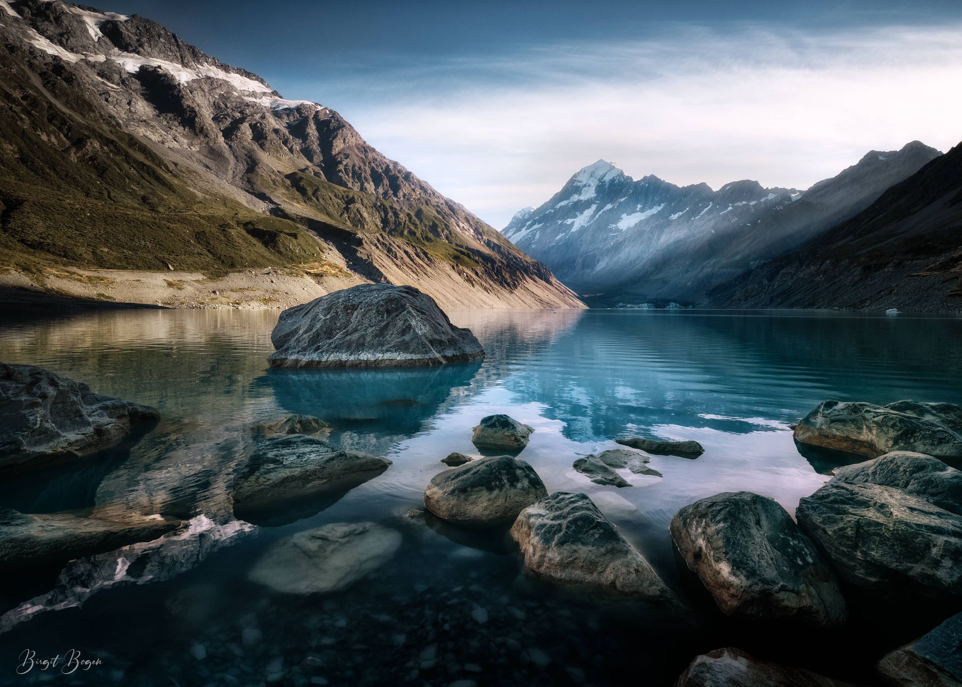 Mt. Cook from Hooker Lake, New Zealand