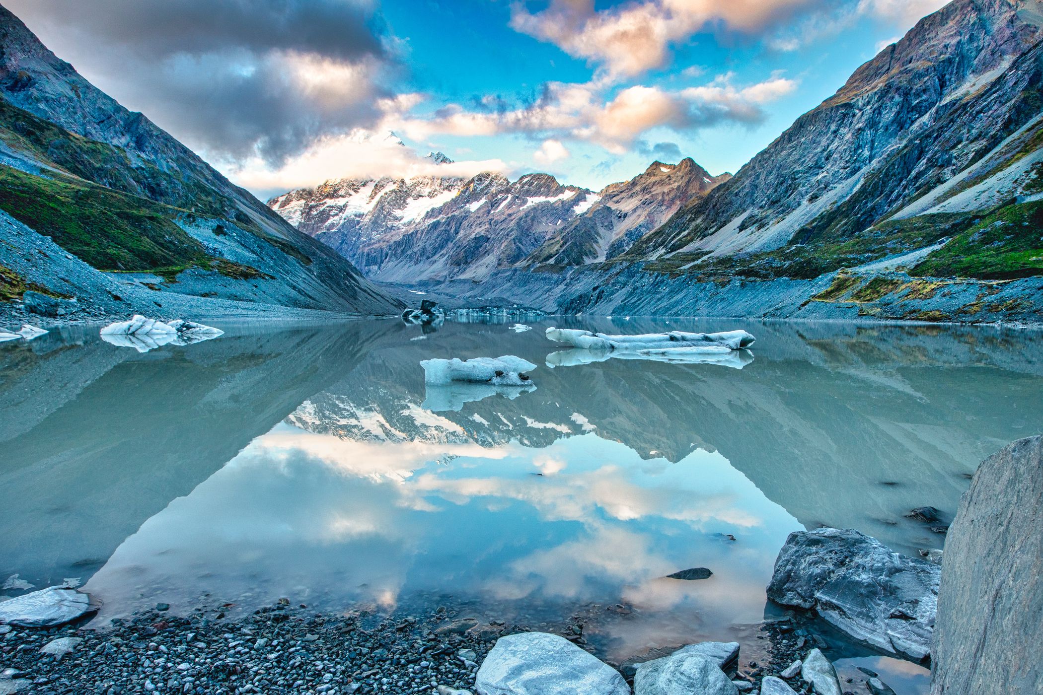 Mt. Cook from Hooker Lake, New Zealand