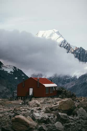 Mueller Hut before Mount Cook, Mount Cook National Park