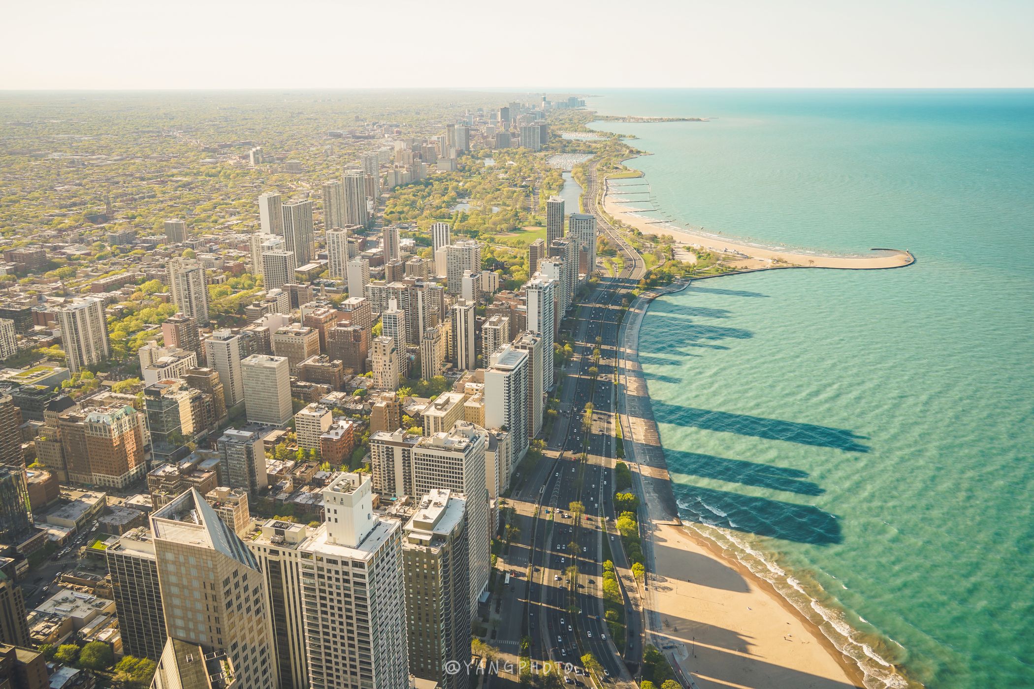 Northern view from John Hancock Center, Chicago, USA