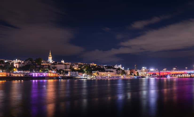 Old town skyline from Splav