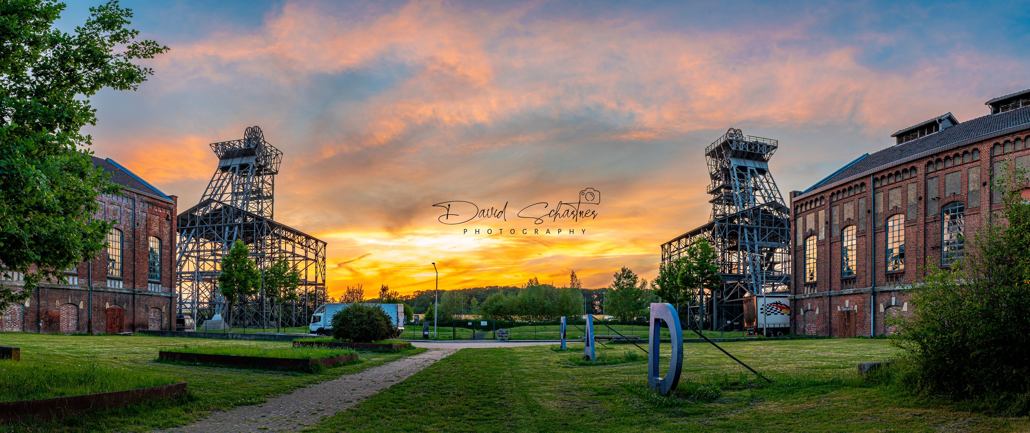 Old winding towers in Hamm, Germany
