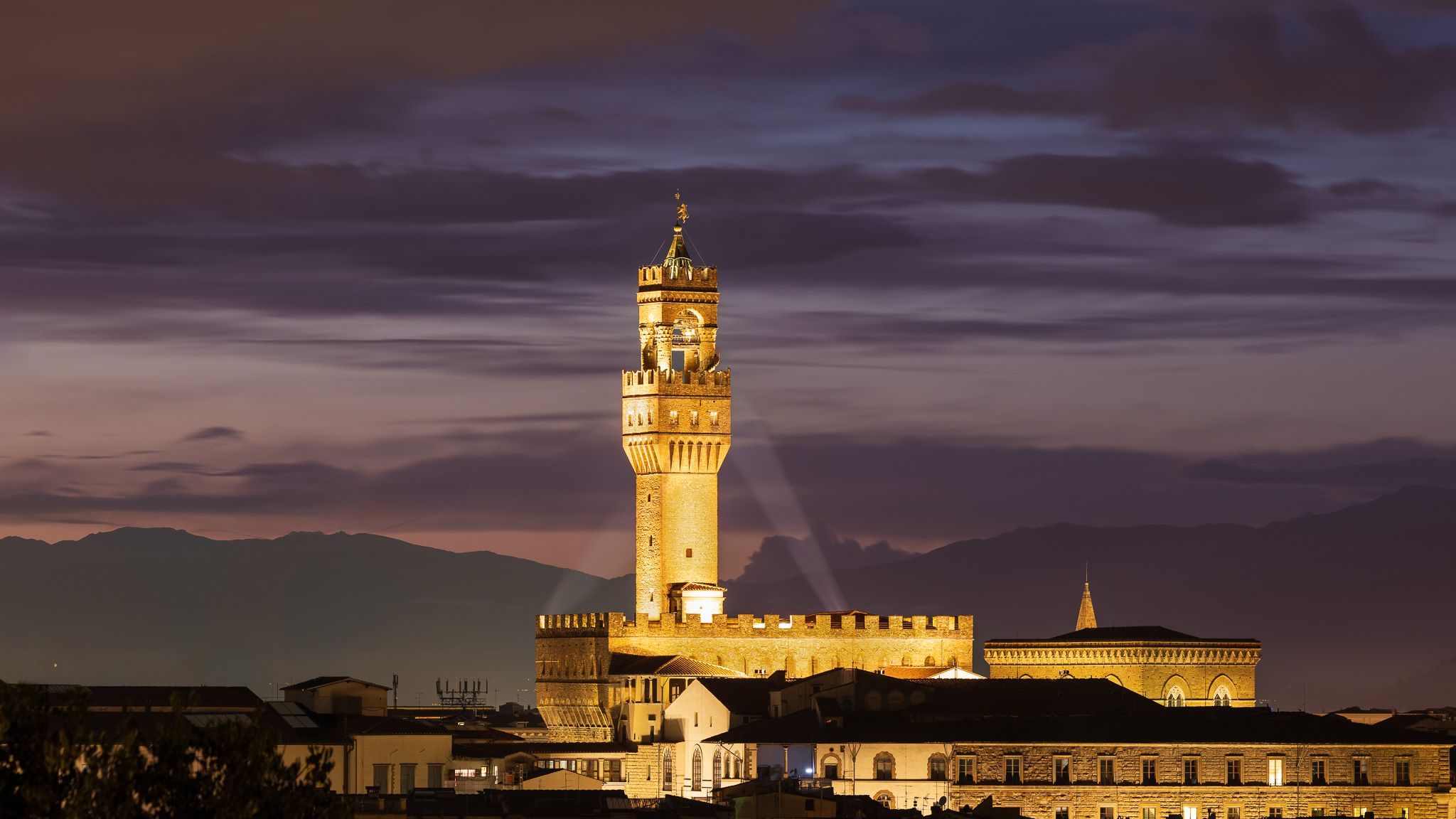 Palazzo Vecchio in Florence, Italy at Night, Italy