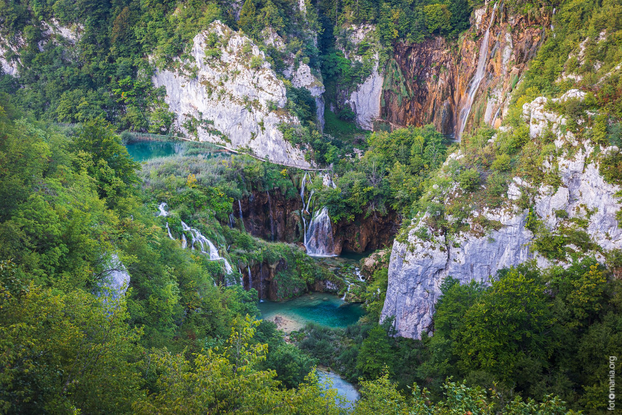 Plitvice National Park, Lower Lakes Waterfall Overview, Croatia