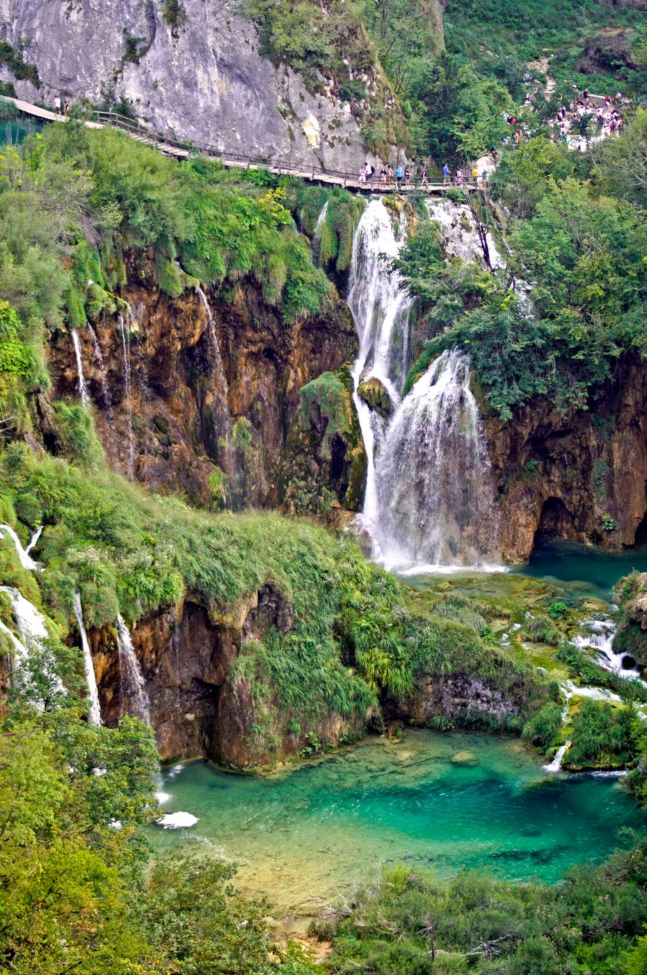 Plitvice National Park, Lower Lakes Waterfall Overview, Croatia