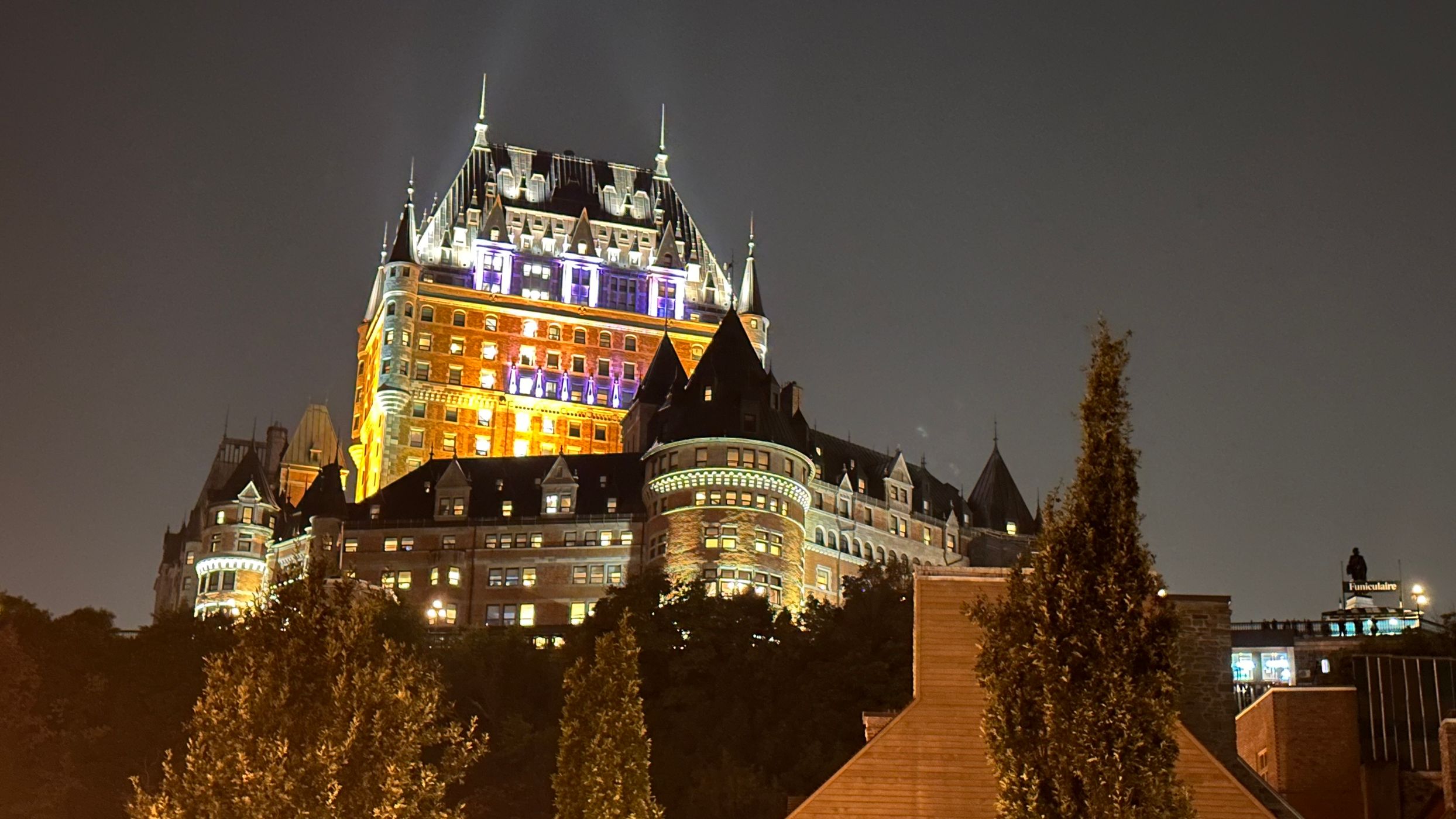 Quebec Frontenac Castle at sunset, Canada