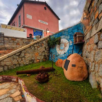 Railway station, Arabatax, Sardinia, Italy