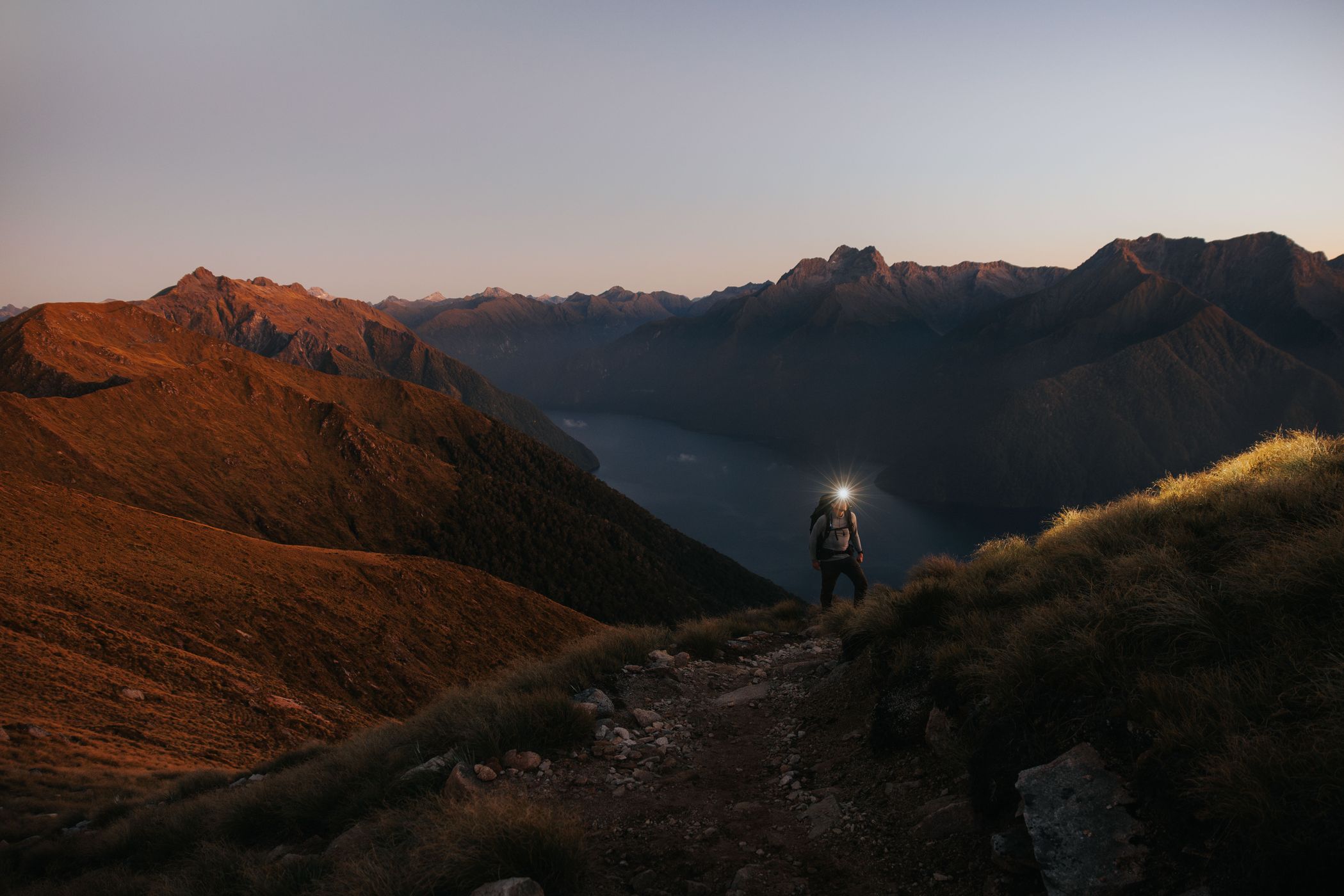 Ridge line near Hanging Valley Shelter, Kepler Track, New Zealand