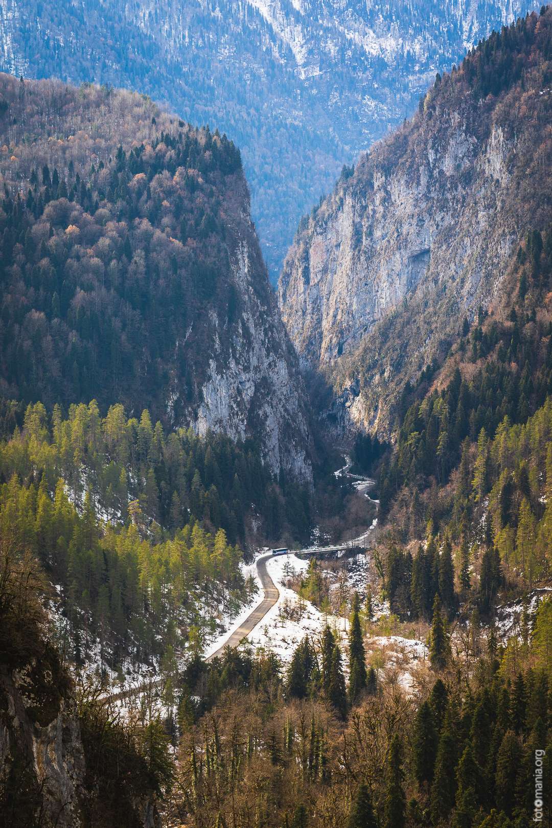 Super Ritsa Road in Ritsa Strict Nature Reserve, Georgia
