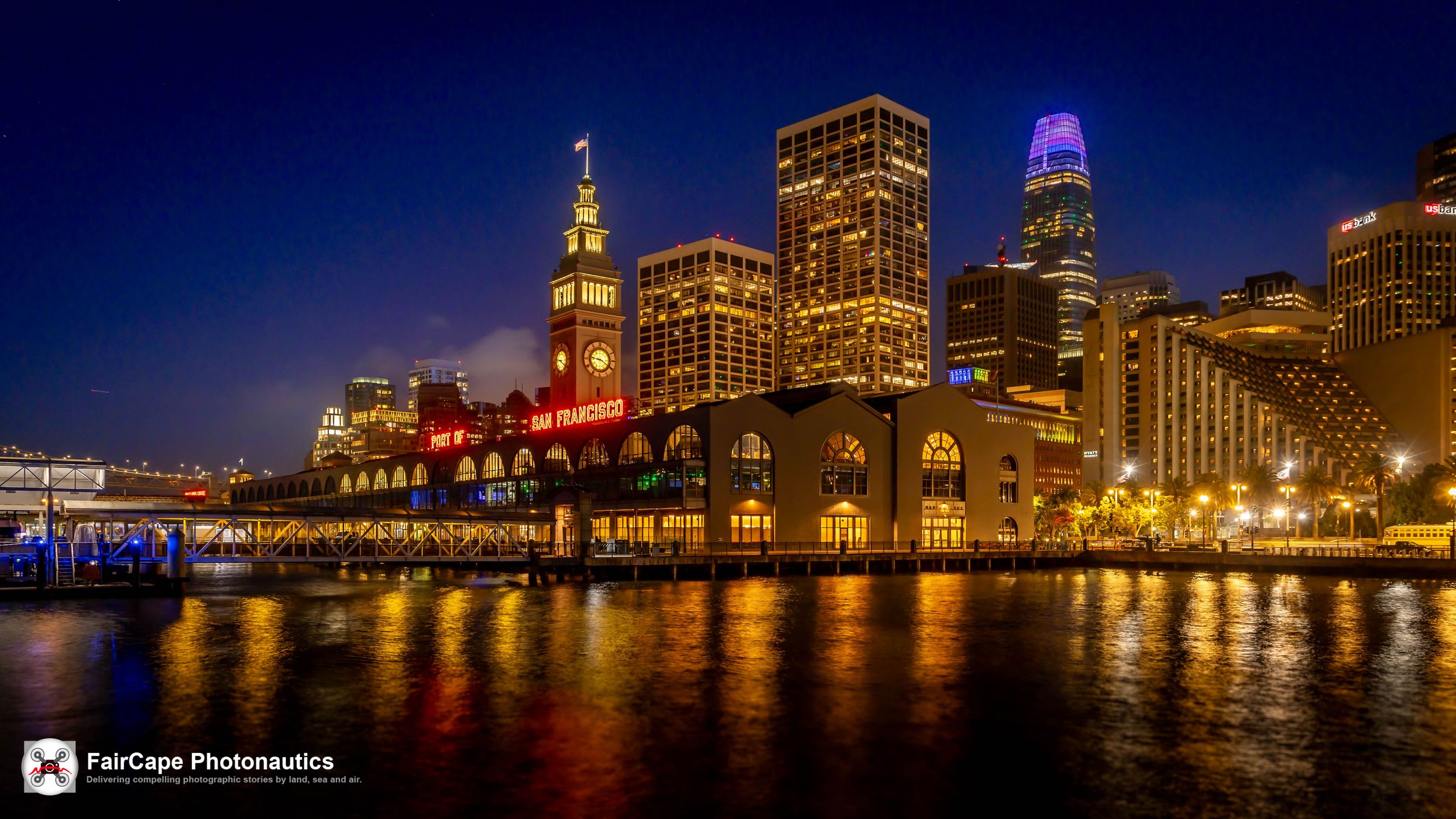 San Francisco Ferry Building and Skyline, USA