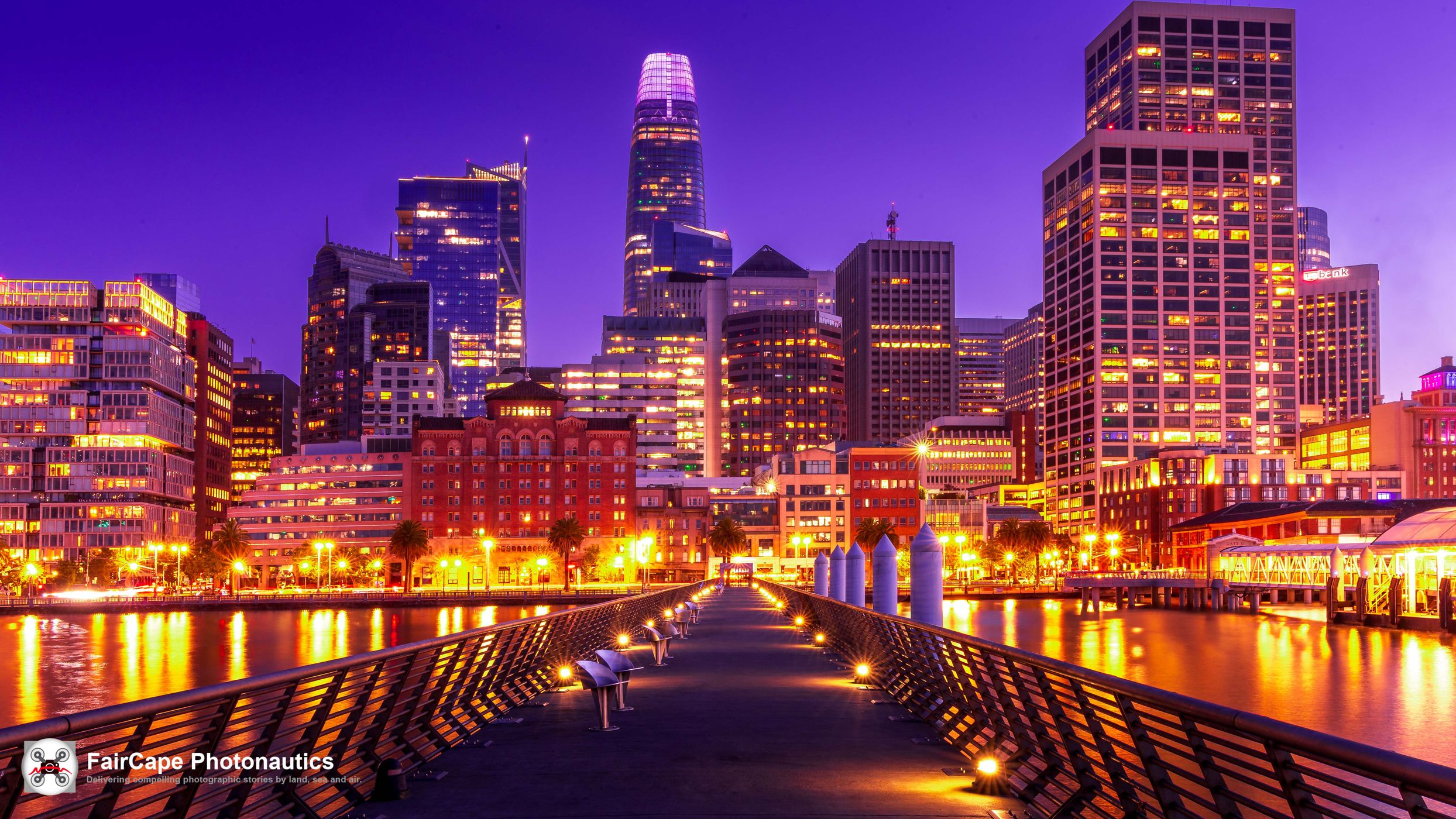 San Francisco Night Lights from Pier 14, USA