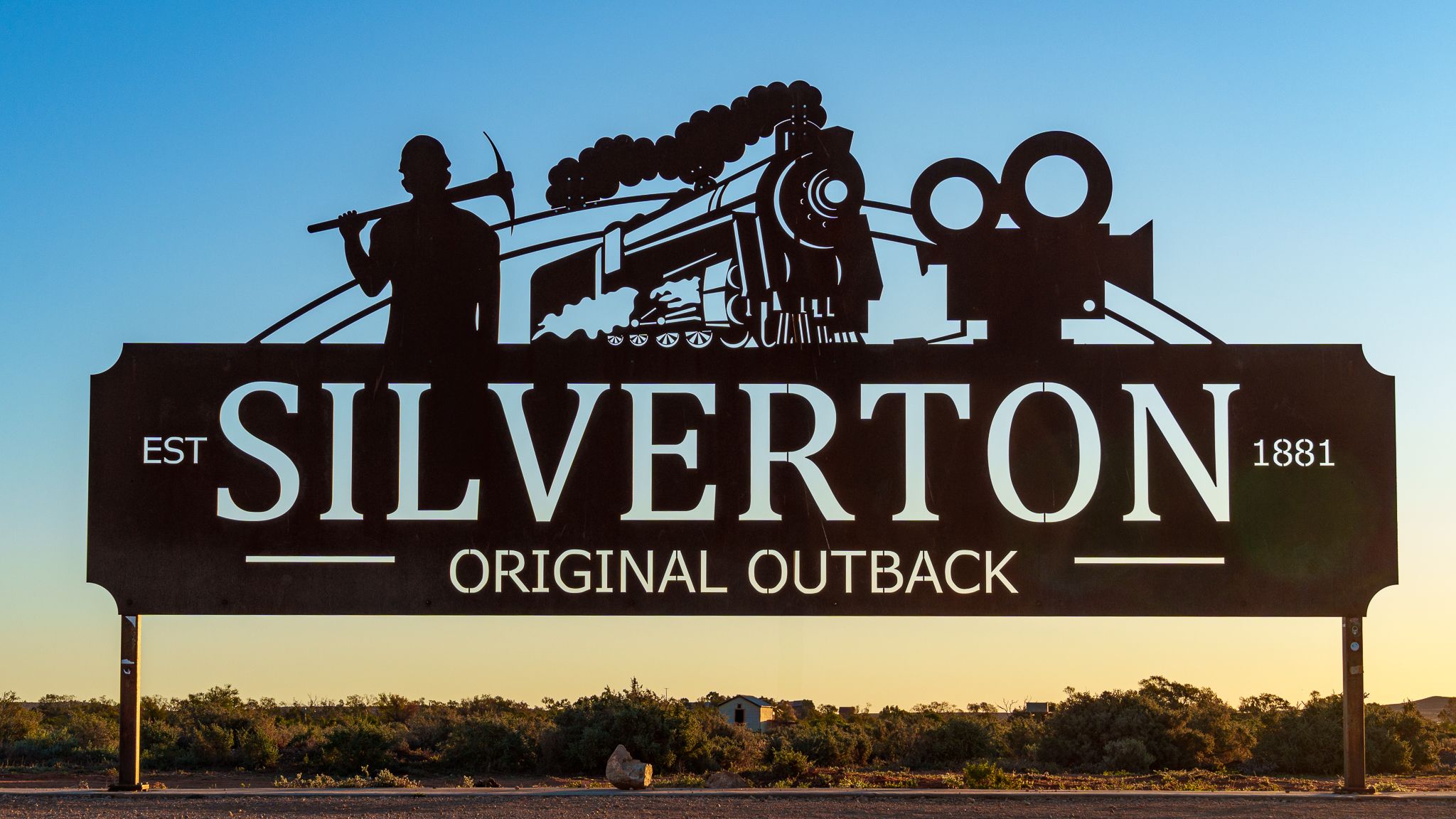 Silverton Name Board. New South Wales., Australia