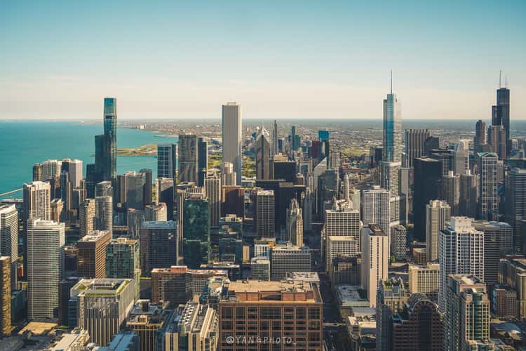 Southern view from John Hancock Center, Chicago