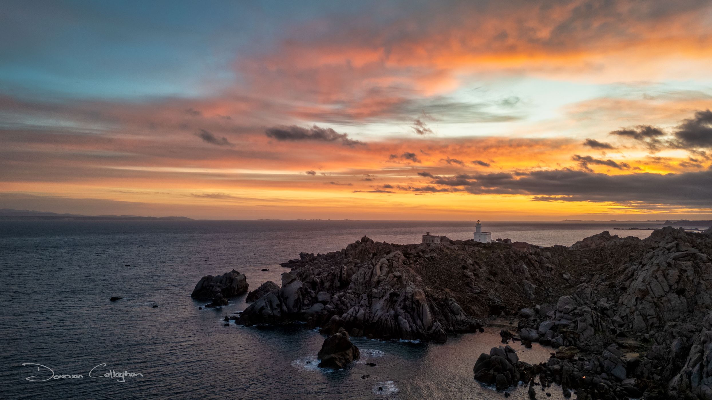 Sunrise Capo Testa Lighthouse, Sardinia, Italy