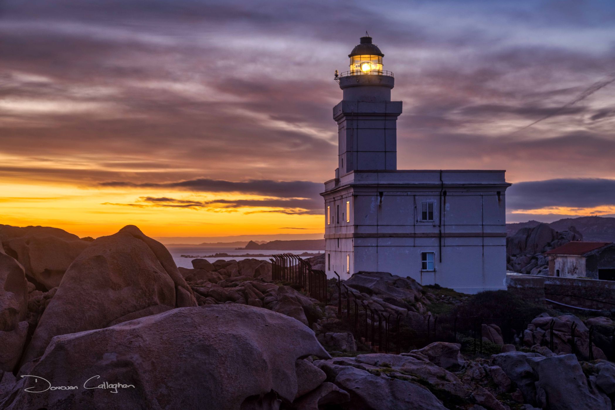 Sunrise Capo Testa Lighthouse, Sardinia, Italy