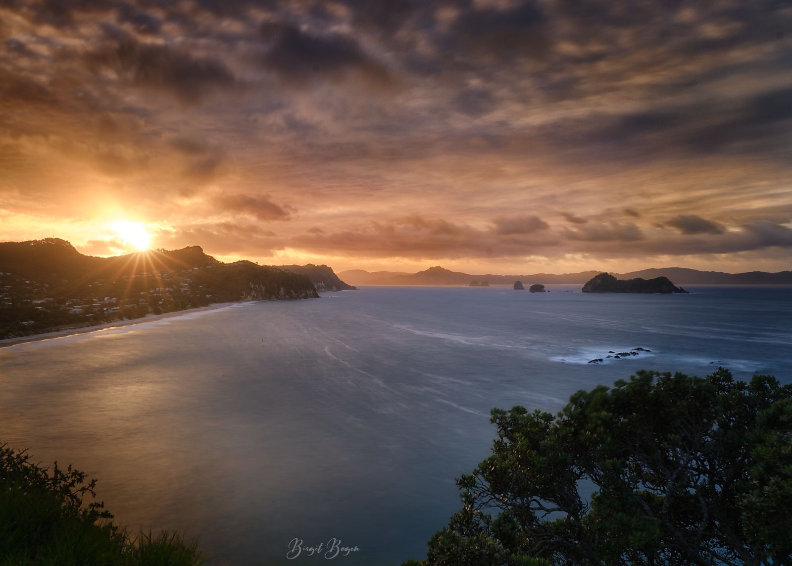 Sunset at Hahei Beach, New Zealand