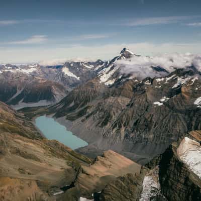 Tasman lake and mountains, Mount Cook National Park, New Zealand