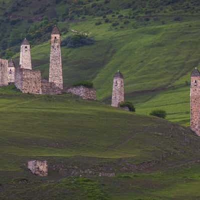Towers of Erzi village, Russian Federation