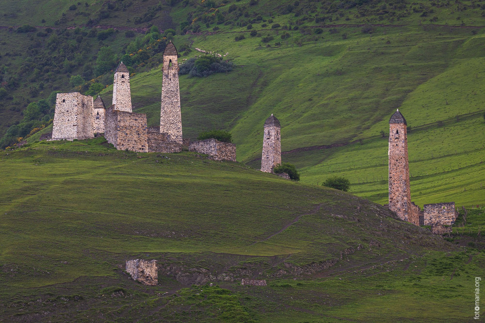 Towers of Erzi village, Russian Federation