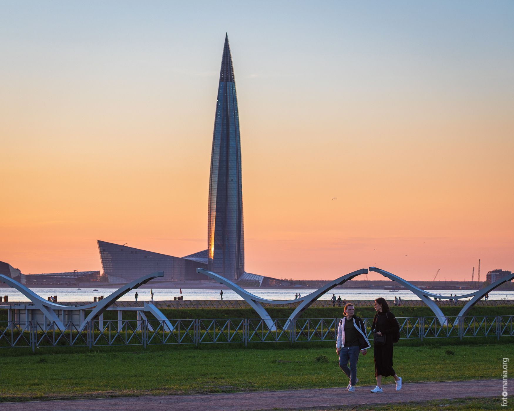 View to Gazprom tower, Russian Federation