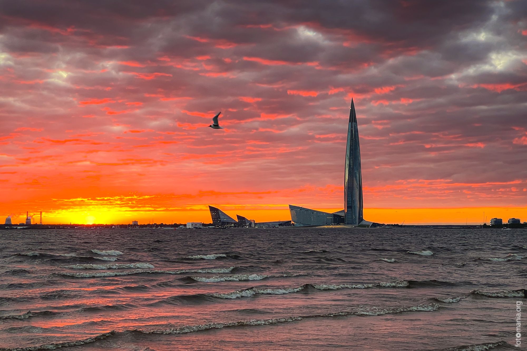 View towards Lakhta Center, Saint-Petersburg, Russian Federation