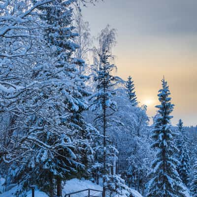 Walking paths around Ruskeala lake, Russian Federation